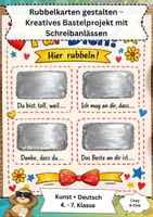 Vorschau - Arbeitsblätter - Kunst Klasse 4–7 - Rubbelkarte - Deckblatt