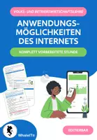 Vorschau - Arbeitsblätter - Anwendungsmöglichkeiten des Internets - Komplette Unterrichtsstunde - Deckblatt