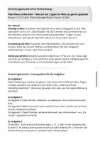 Vorschau - Arbeitsblätter - Vertretungsstunde 1 - Fake News - Seite 1