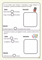 Vista previa - Hojas de trabajo - Resolución de problemas 1º y 2º de primaria - página 2