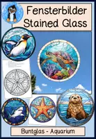 Vorschau - Arbeitsblätter - Fensterbilder Stained Glass Materialpaket - Seite 1