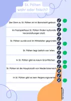 Vorschau - Arbeitsblätter - Klammerkarte St. Pölten - mit Infotexten - Deckblatt