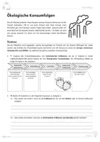 Vorschau - Arbeitsblätter - WAH: Ökologische Konsumfolgen (inkl. Lösungen) - Seite 1