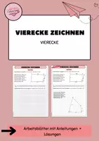 Vorschau - Arbeitsblätter - Übungen zu Vierecke zeichnen - Deckblatt