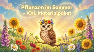 Vorschau - Arbeitsblätter - Pflanzen im Sommer – XXL Materialpaket (16 Pflanzen, Steckbriefe, Ausmalbilder, Präsentation) - Deckblatt