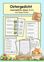 Vorschau - Arbeitsblätter - Gedicht Ostern Klasse 2/3/4 mit Arbeitsblättern - Deckblatt