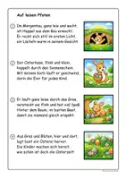 Vorschau - Arbeitsblätter - Gedicht Ostern Klasse 2/3/4 mit Arbeitsblättern - Seite 1