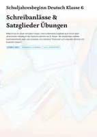 Vorschau - Unterrichtsreihen - Deutsch Klasse 6 – Schuljahresbeginn: Schreibanlässe & Satzglieder (55 Seiten Unterrichtsmaterial) - Deckblatt