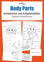 Vorschau - Arbeitsblätter - Englisch Grundschule: Body Parts Materialien mit Karteikarten, Übungen & lustigen Affenbildern - Deckblatt