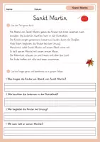 Vorschau - Stationenlernen - Deutsch Leseverstehen Sankt Martin (Klasse 2–3) - Seite 1