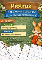 zapowiedź - Wielkanocny Piotruś Gra Matematyczna – odejmowanie ułamków o jednakowych mianownikach | 2 poziomy | kl. 4–5 - obwoluta