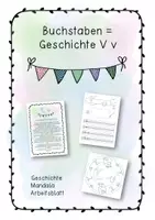 Vorschau - Arbeitsblätter - Buchstabengeschichte V v Schreibschrift - Deckblatt