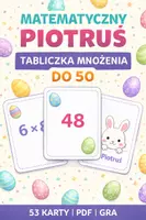 zapowiedź - Matematyczny Piotruś – tabliczka mnożenia do 50 – gra karciana PDF - obwoluta
