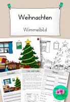 Vorschau - Arbeitsblätter - Weihnachten Wimmelbild🎄+ passende Arbeitsblätter - Deckblatt