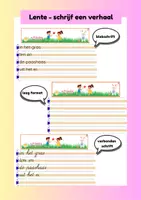 Voorbeeld - Werkbladen - Lente schrijf het verhaal - Voorblad