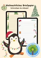 Vorschau - Mal- und Bastelvorlagen - 🎄Weihnachtliches Briefpapier – Schreiben im Advent - Deckblatt