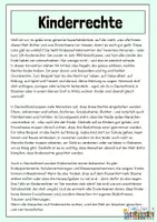 Vorschau - Arbeitsblätter - Kinderrechte - Lesetext mit Fragen + Lösung - Seite 1