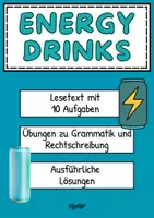 Vorschau - Arbeitsblätter - Leseverstehen: Energy Drinks (Textarbeit, Rechtschreibung, Grammatik) - Deckblatt