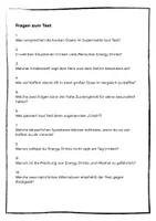 Vorschau - Arbeitsblätter - Leseverstehen: Energy Drinks (Textarbeit, Rechtschreibung, Grammatik) - Seite 2