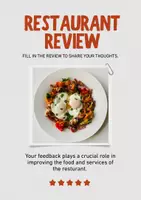 Προεπισκόπηση - Φύλλα εργασίας - Writing a Restaurant Review Worksheet - Εξώφυλλο