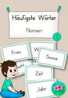 Vorschau - Aufgabenkarten - Häufigste Wörter Nomen - Deckblatt