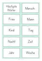 Vorschau - Aufgabenkarten - Häufigste Wörter Nomen - Seite 1