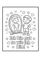 Vorschau - Arbeitsblätter - 🌟 Ausmalbild „Ich bin gut so wie ich bin!“ – Selbstbewusstsein für Kinder 💛 - Deckblatt