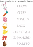 Vista previa - Hojas de trabajo - Ficha de Vocabulario de Pascua: Lee, Repasa y Une - Portada