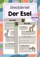 Vorschau - Merkblätter - Bauernhoftiere: Steckbrief zum Esel - Deckblatt