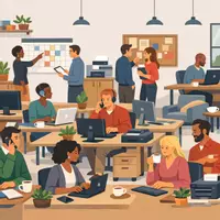 Vorschau - Stundenentwürfe - A2 - Wimmerbild - Im Büro / Co-Working Space (Berufsalltag) - Deckblatt