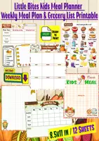 Aperçu - Apprentissages en autonomie - Little Bites Kids Meal Planner | Weekly Meal Plan & Grocery List Printable - Page de couverture