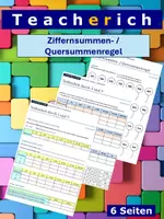 Vorschau - Arbeitsblätter - Ziffernsummenregel / Quersummenregel (Teilbarkeit durch 3 und 9) - Deckblatt