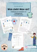 Vorschau - Arbeitsblätter - Was soll Max anziehen? (Kombinatorik) - Deckblatt