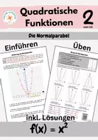 Vorschau - Arbeitsblätter - Quadratische Funktionen: Die Normalparabel - Einführung & Übung - Deckblatt