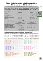 Vorschau - Arbeitsblätter - Quadratische Funktionen: Umwandeln in die Scheitelpunktform mit quadratischer Ergänzung - Seite 3