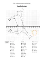 Vorschau - Stationenlernen - erweitertes Koordinatensystem - "Der Fußballer" (differenziert) - Deckblatt