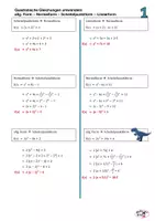 Vorschau - Arbeitsblätter - allgemeine Form – Normalform – Scheitelpunktform - Linearform - Seite 1