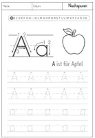 Vorschau - Arbeitsblätter - Graphomotorik / Schwungübungen - Alphabet - Vorschule / 1. Klasse - Seite 1