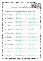 Vorschau - Arbeitsblätter - Zusammengesetzte Nomen Arbeitsblätter - Seite 3