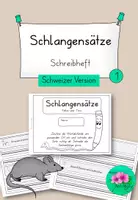 Vorschau - Arbeitsblätter - Schlangensätze Heft - differenziert- Fakten über Tiere🇨🇭 - Deckblatt