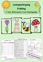 Vorschau - Arbeitsblätter - Lesespaziergang: Frühling / 7-fach differenziert - Deckblatt