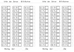 Vorschau - Arbeitsblätter - Wir üben die Zehnerunterschreitung + Lösungsheft - Seite 2