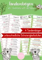 Vorschau - Aufgabenkarten - Tandembögen - Wh Questions with do/does (Where, What, When, How often) - Deckblatt