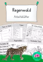 Vorschau - Arbeitsblätter - Regenwald Arbeitsblätter - Lesen, Malen, Schreiben - Deckblatt