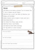 Vorschau - Arbeitsblätter - Sachtext Marder - Seite 1