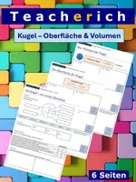 Vorschau - Arbeitsblätter - Kugel - Oberfläche und Volumen - Deckblatt