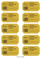 Vorschau - Fördermaterial/Inklusion - Golden Homework Ticket (Deutsch) - Hausübungsgutschein - Deckblatt