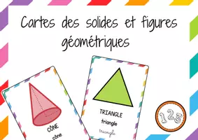 Aperçu - Affichage - Cartes de géométrie maternelle – solides et figures planes (M1 à M3) - Page de couverture