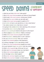 Vorschau - Spiele - Speed Dating A2 - Comparative&Superlative - Gesprächskarten - Seite 1