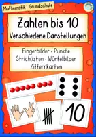 Vorschau - Spiele - Zahlen bis 10 darstellen (Mengendarstellungen) – Bildkarten Grundschule - Deckblatt